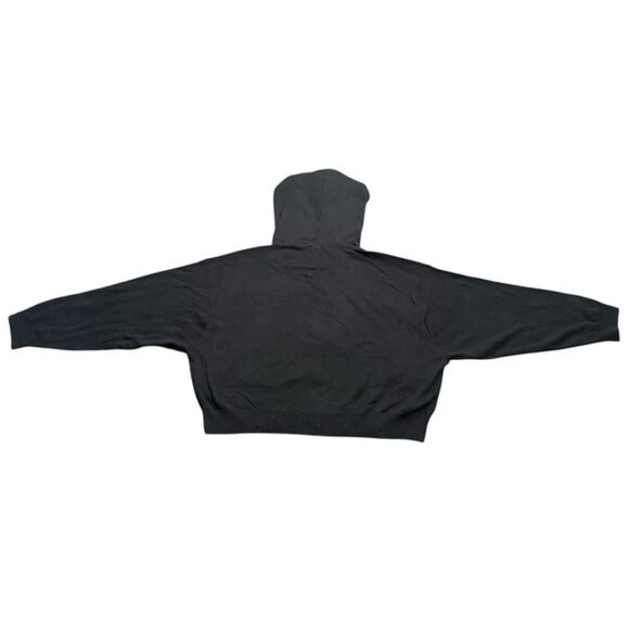 Chaser Black Cropped Embellished Hoodie All Over Jewels Oversized Hoodie Small - Picture 2 of 10